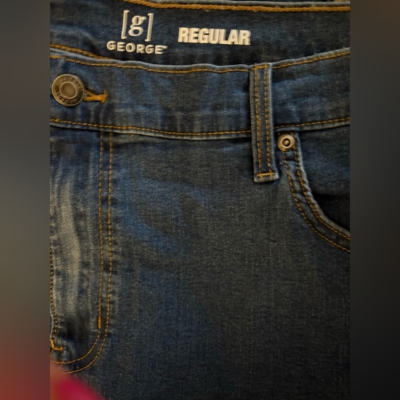 New men’s 42x30 work denim blue jeans stretch classic Fit - Picture 2 of 7